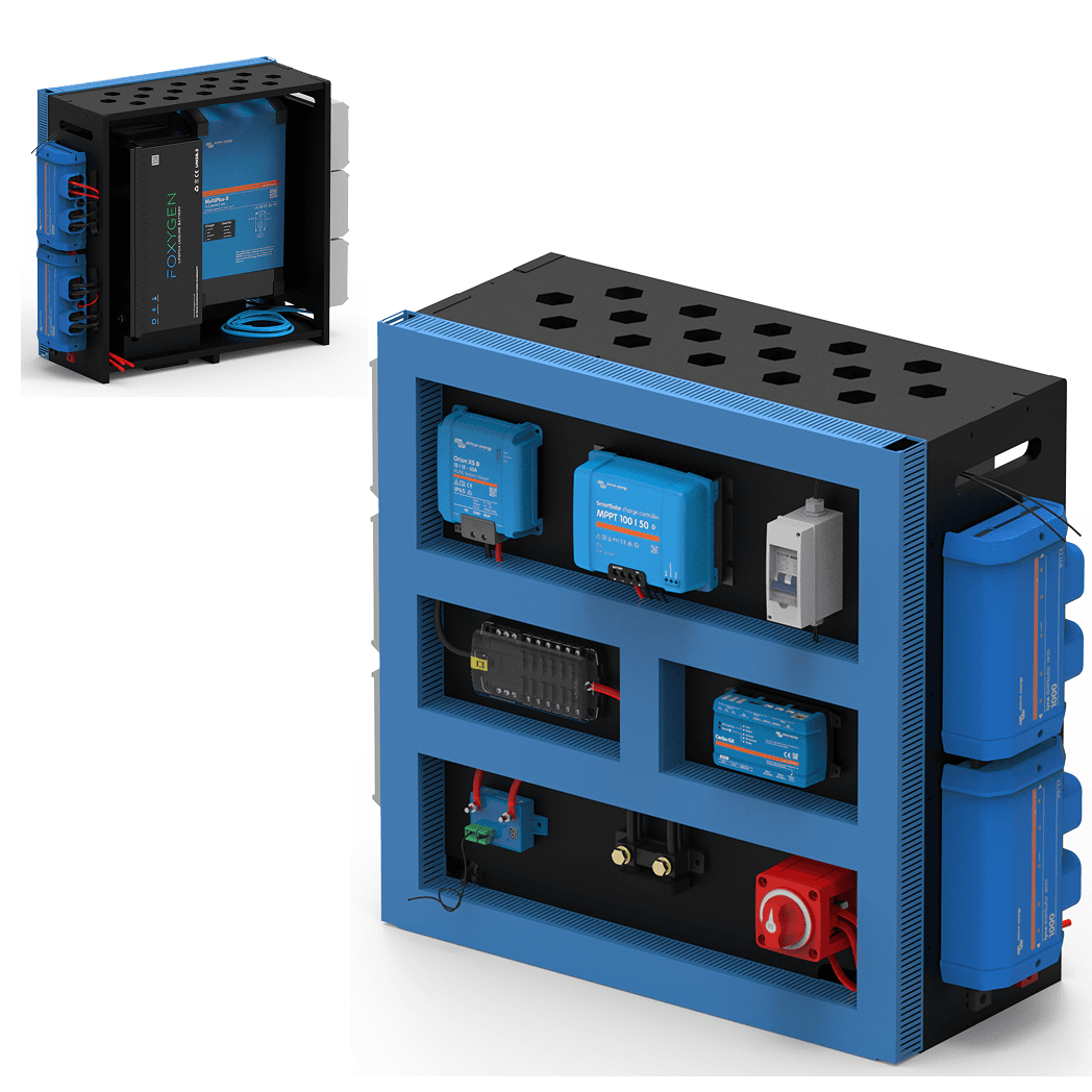 Folded two-panel campervan electrical board