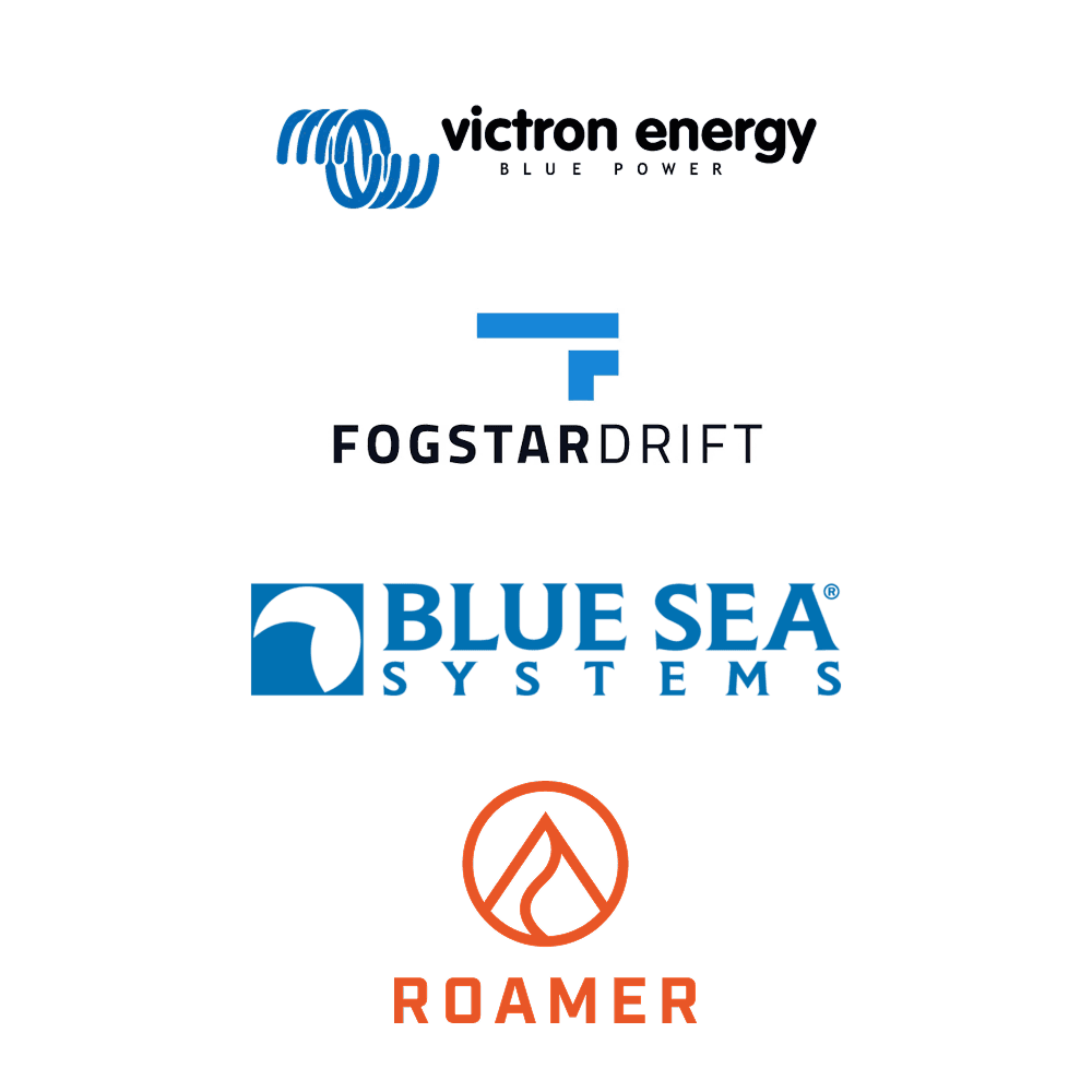 Victron Energy, Fogstar, and other trusted brands used in Vunked systems