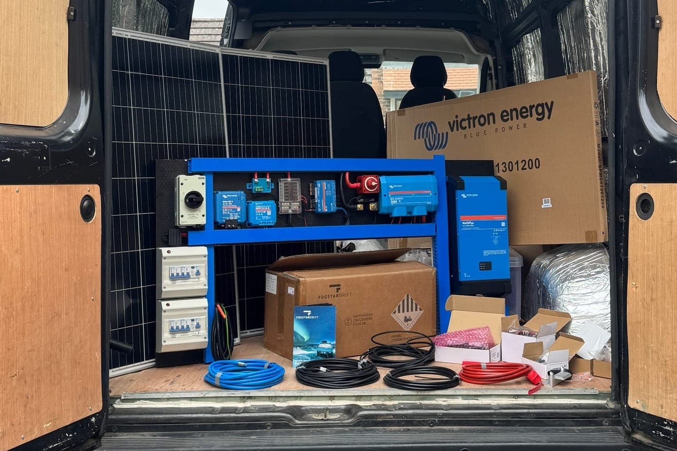 Campervan electric components in a kit